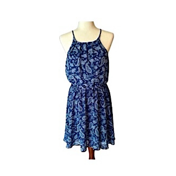 Blue Rain Francesca’s Blue Paisley Print Dress - Women’s Medium - Picture 1 of 11